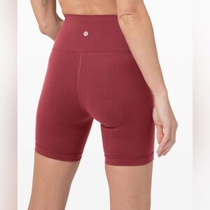 Lululemon Size 8 Wunder Train High-Rise Short 6" Chianti Red Pink 🍷 Gym Yoga Run